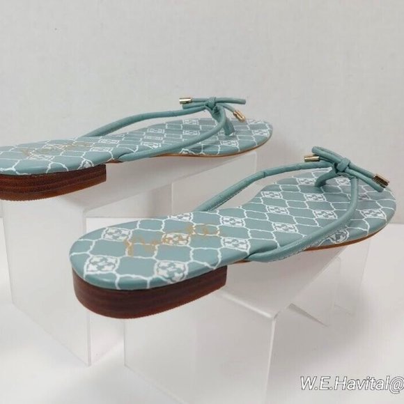 Nanette™by Nanette Lepore® Aqua Signature Melanie Leather Thong Sandals Size 8.5 - Picture 4 of 16